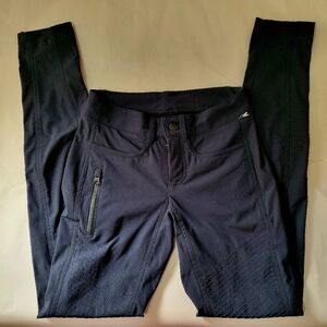 Lululemon Navy Blue Low Rise Zip Up Skinny Pants Size 4 Stretchy Front Rise 9"